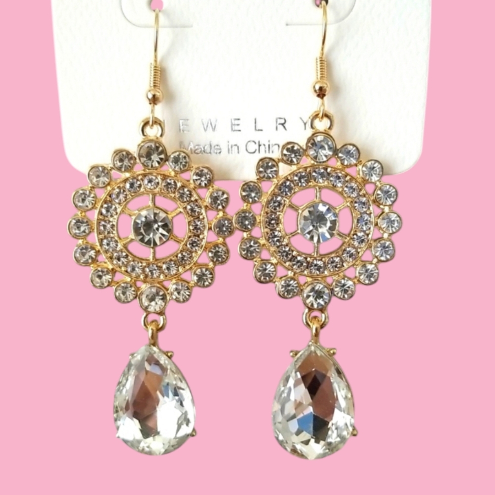 3 for $15 Long Elegant Champagne Earrings